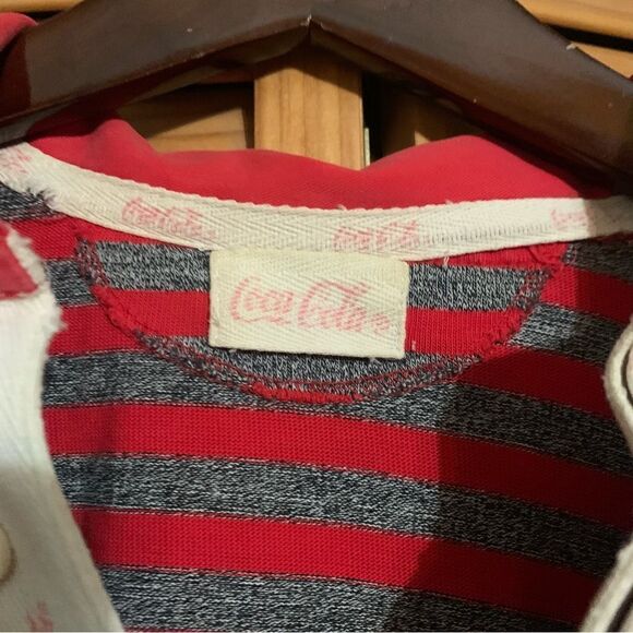 Vintage Coca Cola Coke 1/4 Button Long Sleeve Medium - Picture 4 of 7